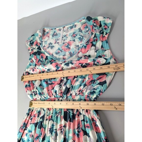 2 Boho Dress Women Medium Multicolor Ditsy Floral Print Smocked Ruffled Coquette - Picture 5 of 15